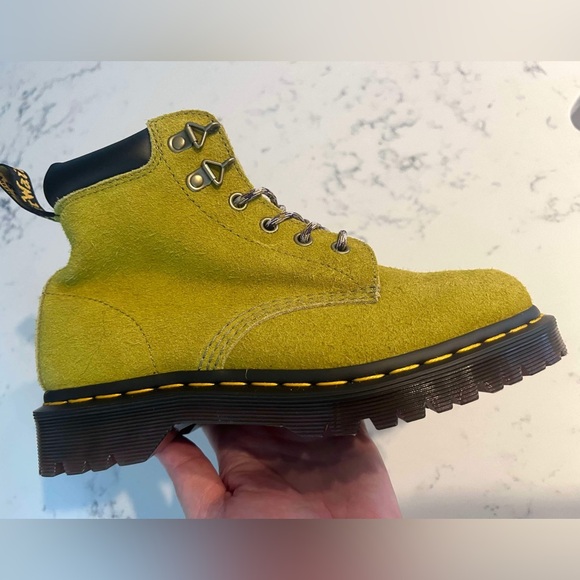 Dr.Martens Women’s 939 Ben Suede In Moss Green Padded Collar Lace Up Boots New - Picture 14 of 15